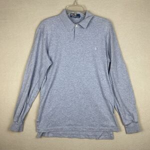 Polo Ralph Lauren Shirt Mens Large Blue Classic Long Sleeve Rugby Preppy Golf